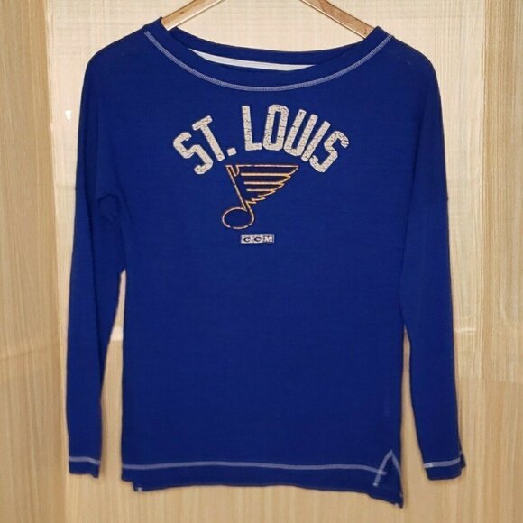 CCM St. Louis Blues Wide Neck Vintage Look Shirt - Picture 1 of 5